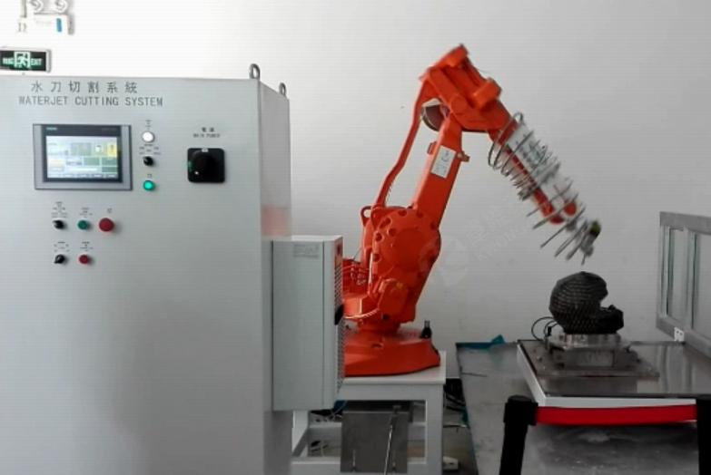 機械手臂水切割，切割異形材料案例視頻